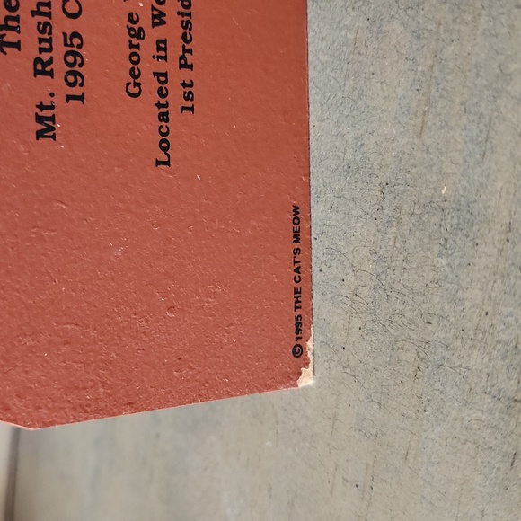 The Cat's Meow Mt. Rushmore Presidential Series 1995 Collectors Club Edition - Picture 6 of 6